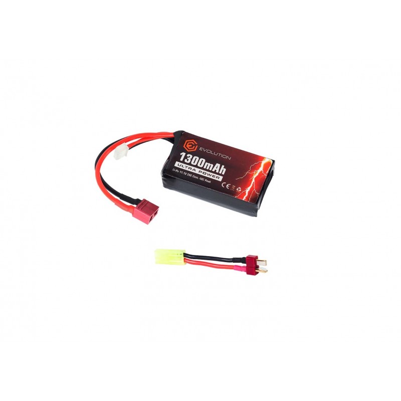 LI-PO ULTRA POWER BATTERY - 11.1V - 1300MAH - T-PLUG + ADAPTER