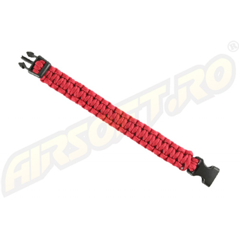 PARACORD - BRACCIALE DI SOPRAVVIVENZA 22MM  - ROSU