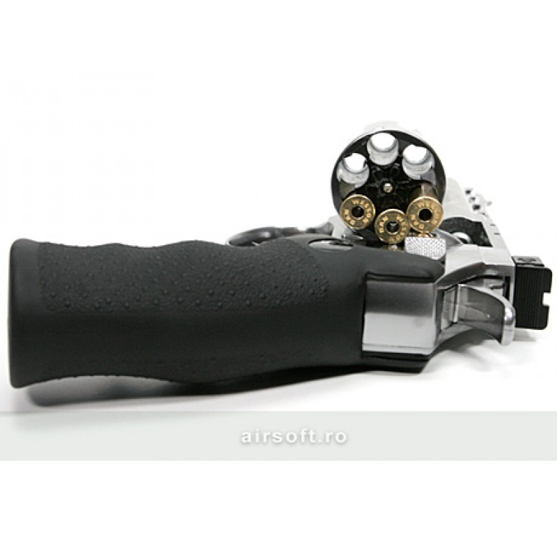 REVOLVER DAN WESSON 4 INCH - SILVER - FULL METAL - GNB - CO2