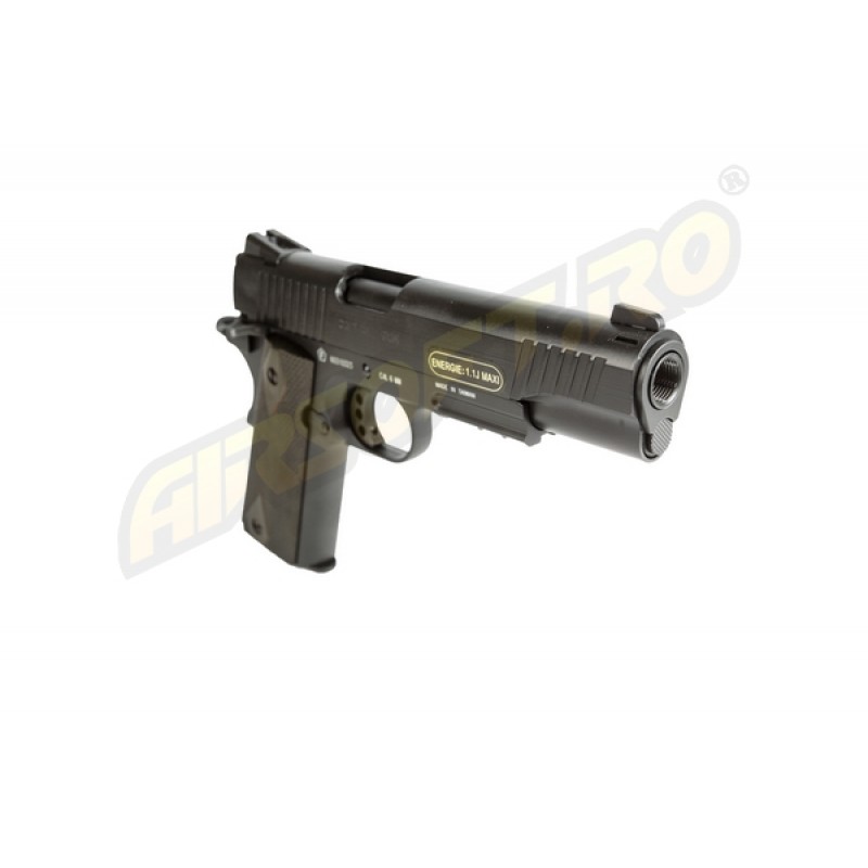 CYBER GUN COLT M1911 RAIL GUN - CO2 - BLOW-BACK - BLACK MAT
