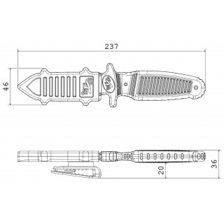 RED CLAW COLTELLO PER ALLENAMENTO CON INCHIOSTRO  - PANTHER KIT - ROSSO