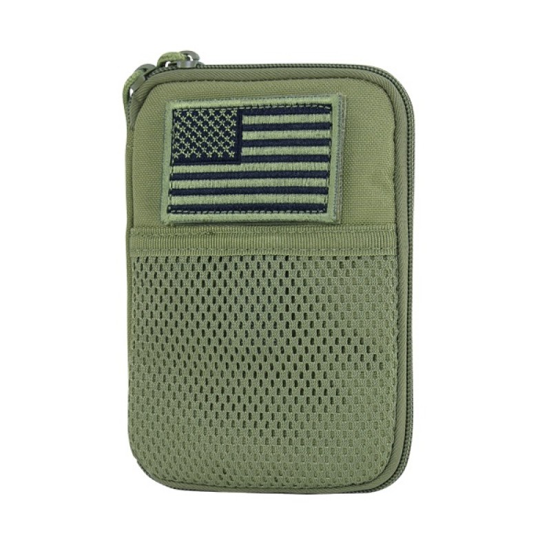 POCKET POUCH WITH US FLAG PATCH - OD