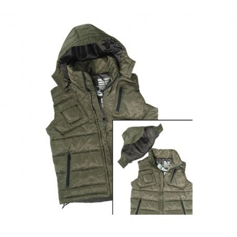 VEST WITH HOOD OLIVE