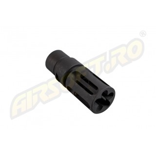 EVOLUTION SOFTAIR FLASH HIDER- CNC STEEL BIRDCAGE - 14MM - CW/CCW