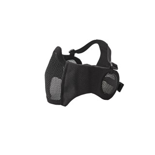 MASCHERA DI PROTEZIONE ASG IN RETE METALLICA CON GUANCIALI E PROTEZIONE SU ORECCHIE - NERA