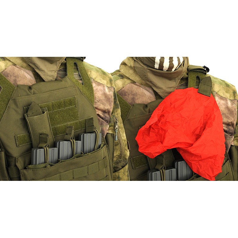 TG AIRSOFT POUCH/TASCA COLPITO STRACCIO ROSSO - NERO
