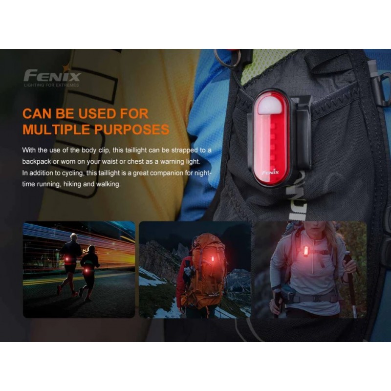 FENIX LUCE/TORCIA POSTERIORE RICARICABILE PER BICICLETTA BC05R V2.0