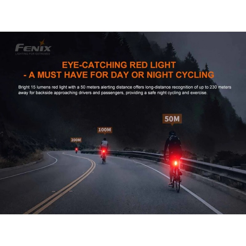 FENIX LUCE/TORCIA POSTERIORE RICARICABILE PER BICICLETTA BC05R V2.0