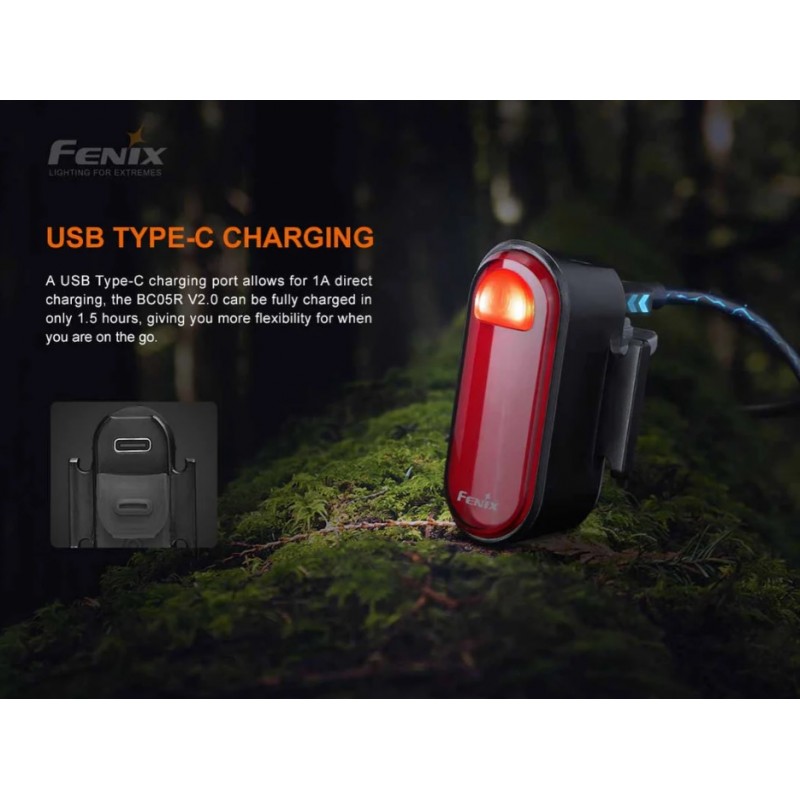 FENIX LUCE/TORCIA POSTERIORE RICARICABILE PER BICICLETTA BC05R V2.0