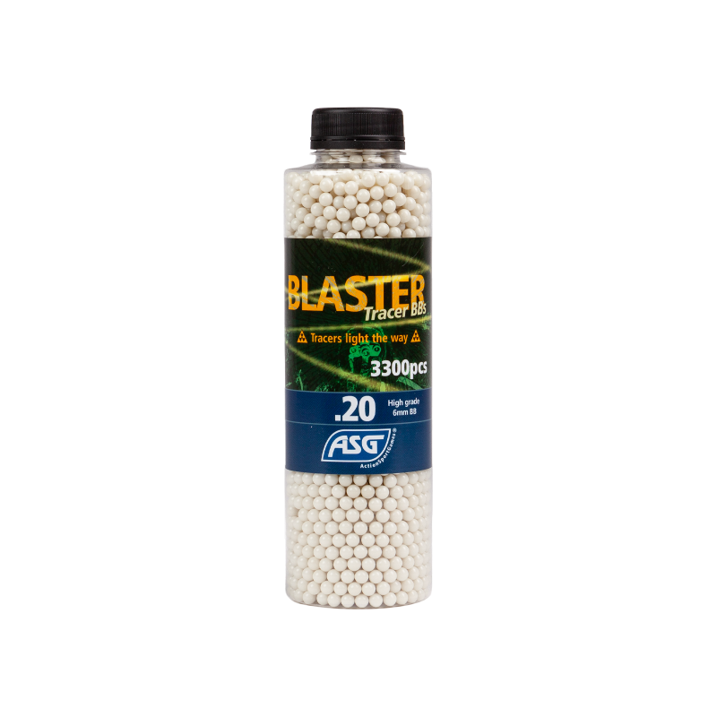 0.20G  BLASTER TRACER BB’s LUMINESCENT GREEN - BOTTLE OF 3300 PCS.