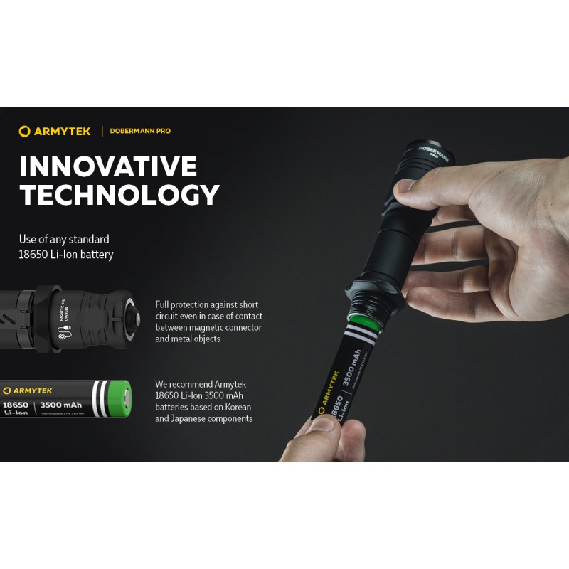 ARMYTEK DOBERMANN TORCIA TATTICA 2 IN 1 CON CARICATORE MAGNETICO USB - WHITE ARMYTEK DOBERMANN TORCIA TATTICA 2 IN 1 CON CARICATORE MAGNETICO USB - WHITE