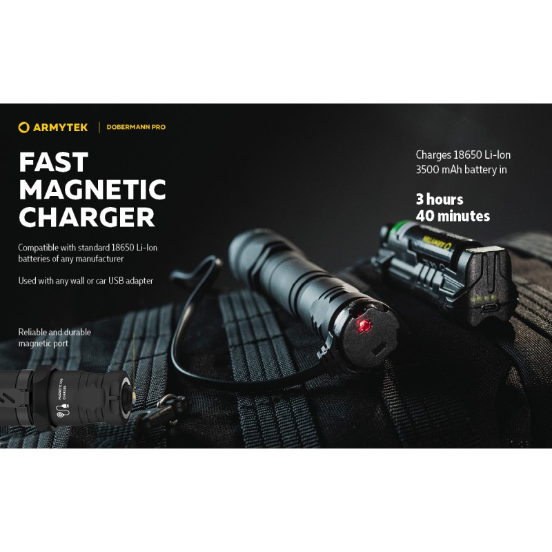 ARMYTEK DOBERMANN TORCIA TATTICA 2 IN 1 CON CARICATORE MAGNETICO USB - WHITE ARMYTEK DOBERMANN TORCIA TATTICA 2 IN 1 CON CARICATORE MAGNETICO USB - WHITE