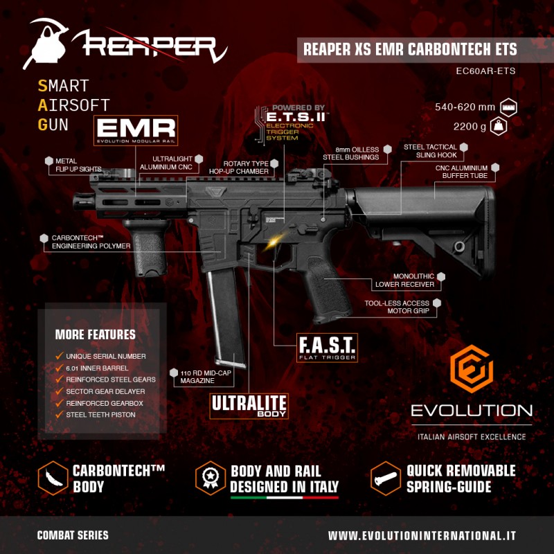 EVOLUTION SOFTAIR REAPER XS EMR CARBONTECH ETS