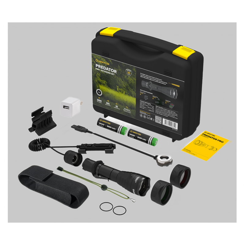 ARMYTEK PREDATOR FLASHLIGHT PRO MAGNET USB EXTENDED SET