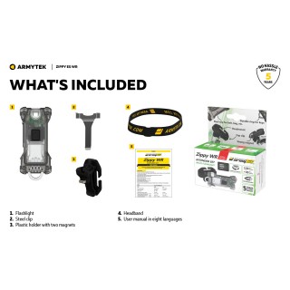 ARMYTEK TORCIA MODELLO ZIPPY WR EXTENDED SET - GIALLO