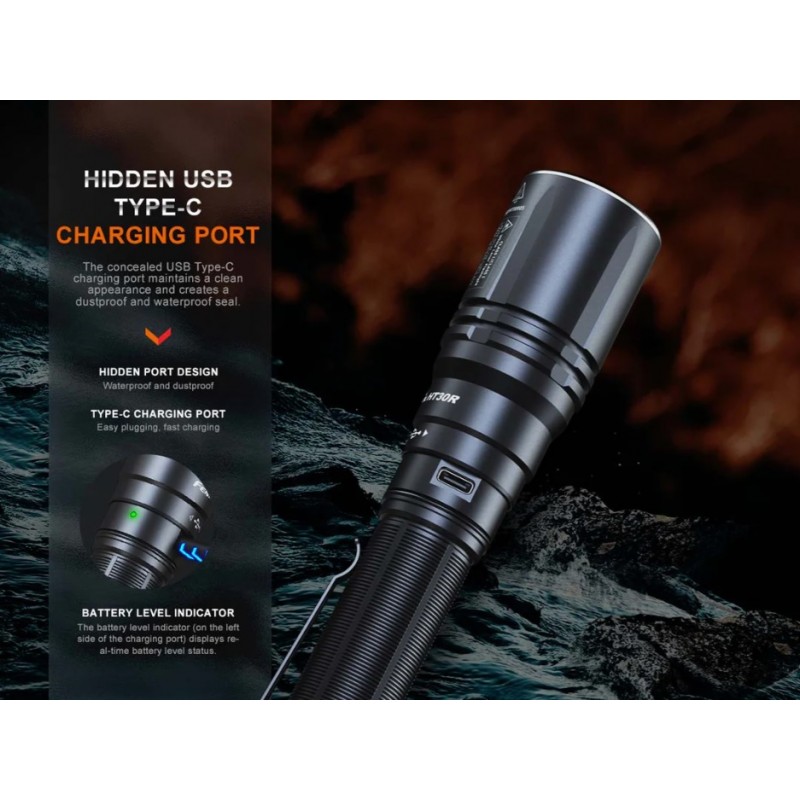 LANTERNA TACTICA HT30R LED CU LASER ALB