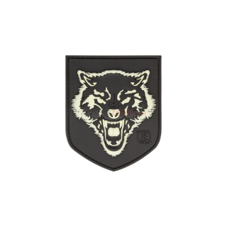 PATCH CAUCIUC - WOLF SHIELD - GLOW IN THE DARK