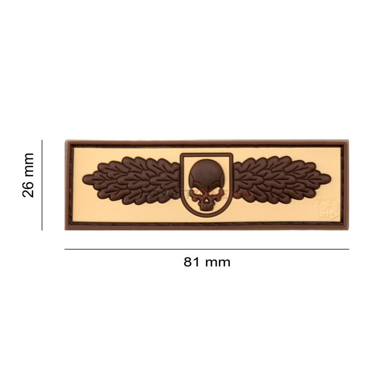 PATCH CAUCIUCAT - SOF SKULL BADGE - DESERT