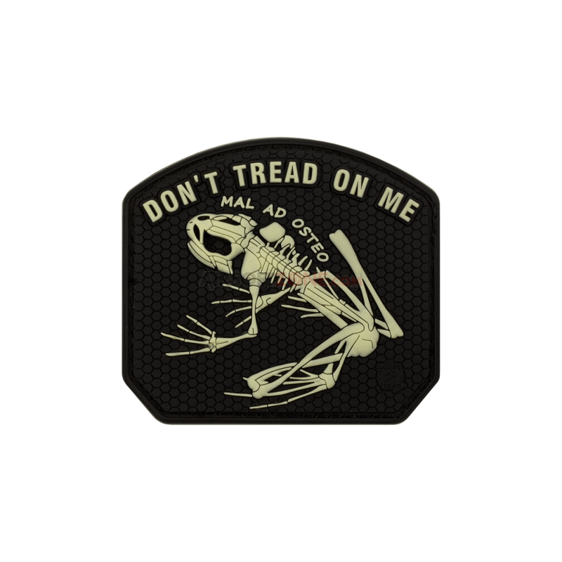 PATCH CAUCIUC - MESAJ DON /T TREAD ON ME FROG - GLOW IN THE DARK