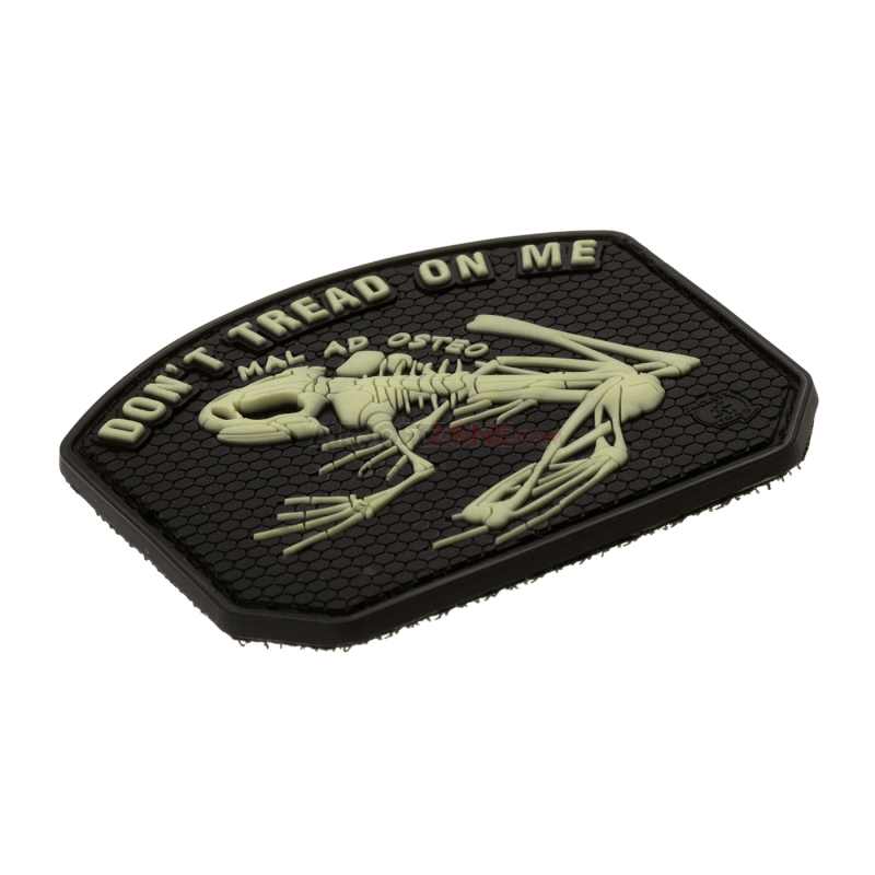 PATCH CAUCIUC - MESAJ DON /T TREAD ON ME FROG - GLOW IN THE DARK
