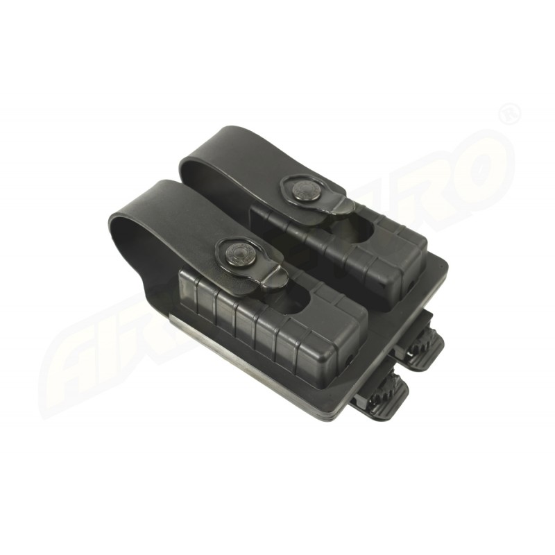 KING COBRA DOUBLE CLOSED POLYMER MAGAZINE POUCH - FOR GLOCK 17 - MOLLE SYSTEM - BLACK