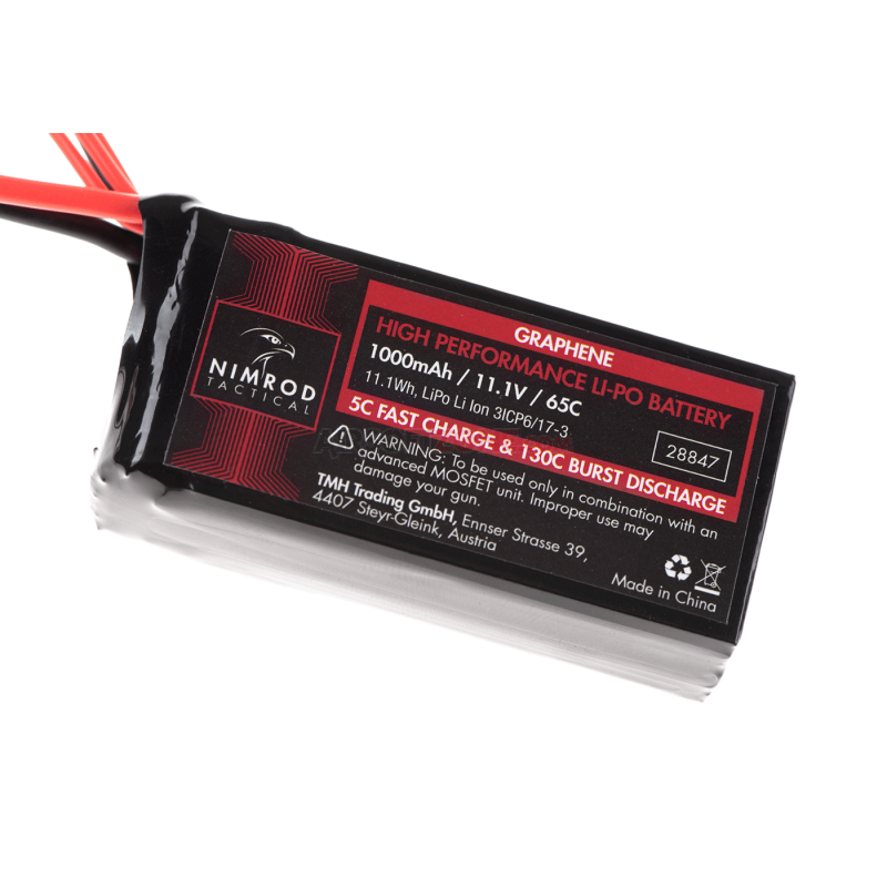 Nimrod Batteria LiPo 11.1V - 1000 mAh - 65C - Graphene PEQ Type - T-PLUG