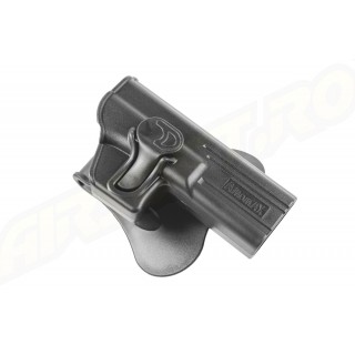 Amomax Fondina rigida in Polimero per Glock 17/22/31, serie KWA ATP, serie APS ACP  - Nero