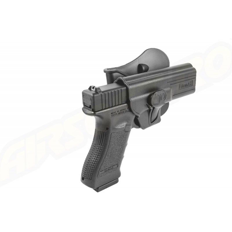 Amomax Fondina rigida in Polimero per Glock 17/22/31, serie KWA ATP, serie APS ACP  - Nero