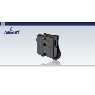 Amomax Porta-caricatore doppio in polimero per calibro 9 mm, .40, .45 - Nero