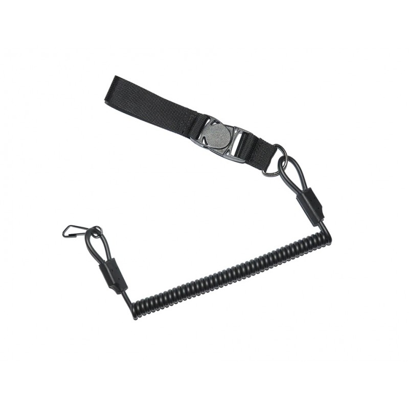 AMOMAX SPIRAL SAFETY CORD FOR PISTOL - BLACK
