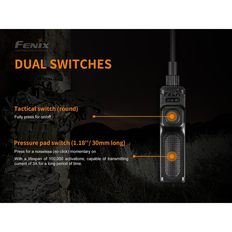 FENIX Pulsante interruttore remoto Modello AER-02 - V2.0 per Torcia Tattica