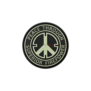 PATCH CAUCIUC - PEACE - GLOW IN THE DARK