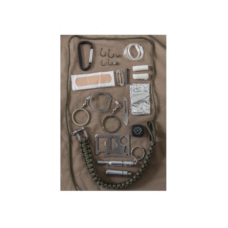 MIL-TEC BLACK PARACORD SURVIVAL KIT LARGE
