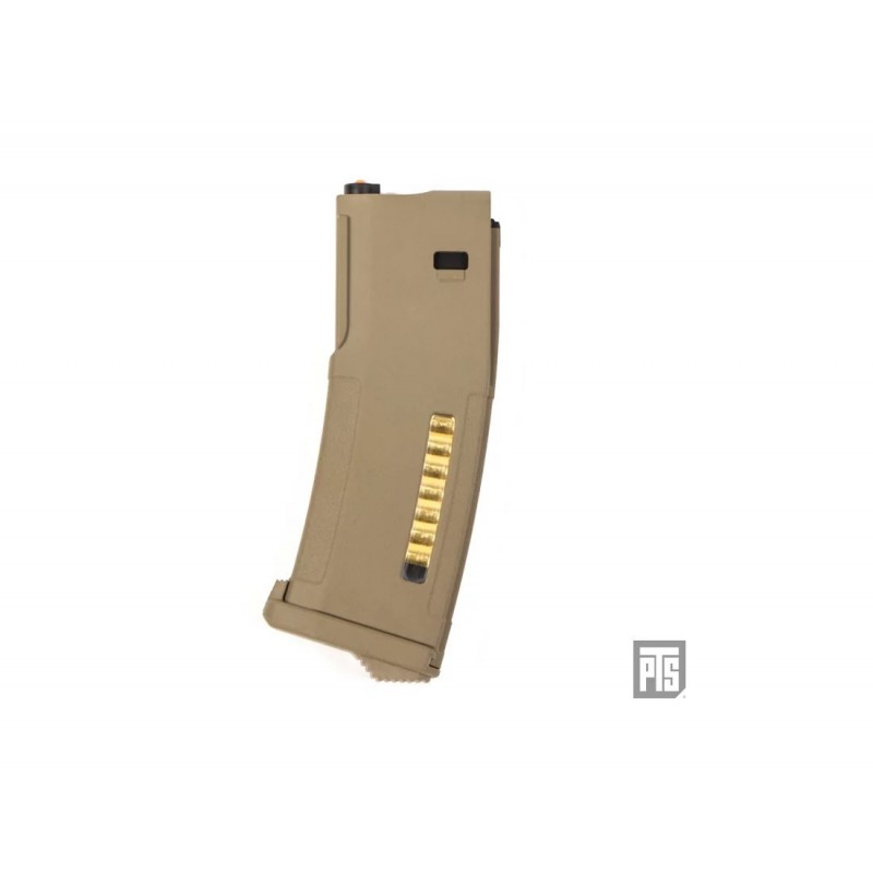PTS SYNDICATE CARICATORE NERO IN TEHNOPOLIMERO DA 120 COLPI PER TOKYO MARUI RECOIL SHOCK - TAN
