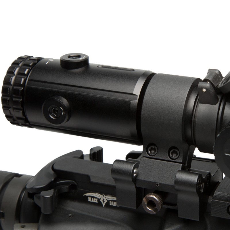 MAGNIFIER WITH LQD FLIP TO SIDE MOUNT - T-3 - BLACK