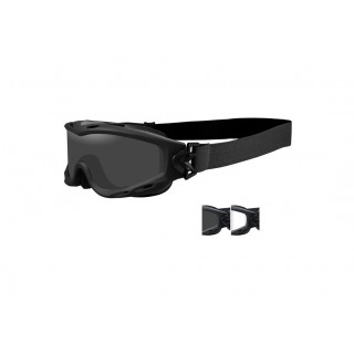 WILEY X BALLISTIC PROTECTION GLASSES MODEL SPEAR DUAL LENS SMOKE/CLEAR LENS MATTE BLACK FRAME